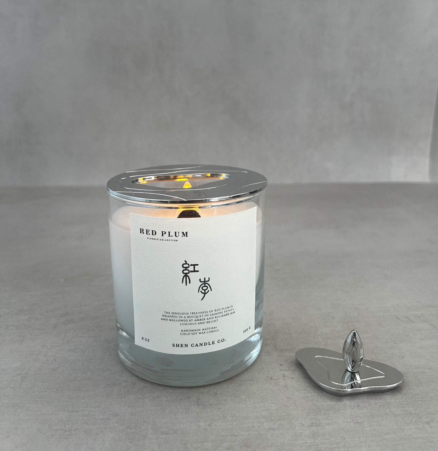 Silver Metallic Candle Topper&Lid Set